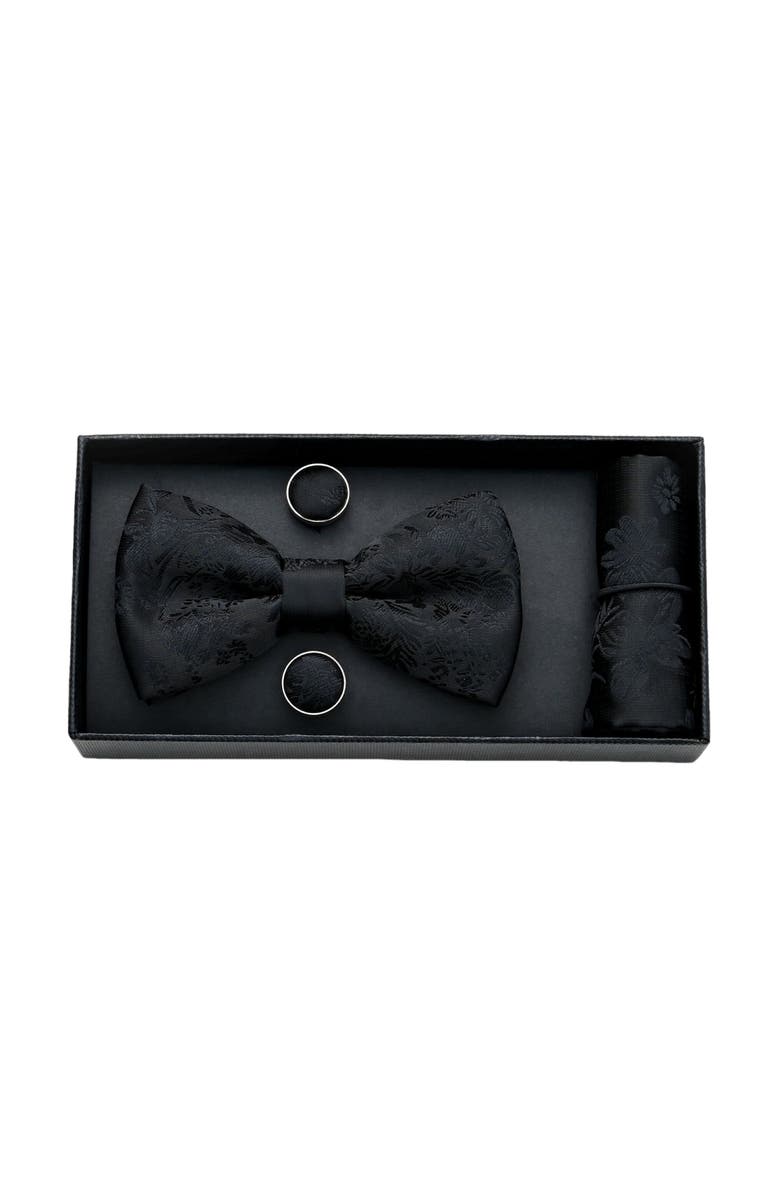 MOUSTACHE Floral Bow Tie Set, Main, color, Black