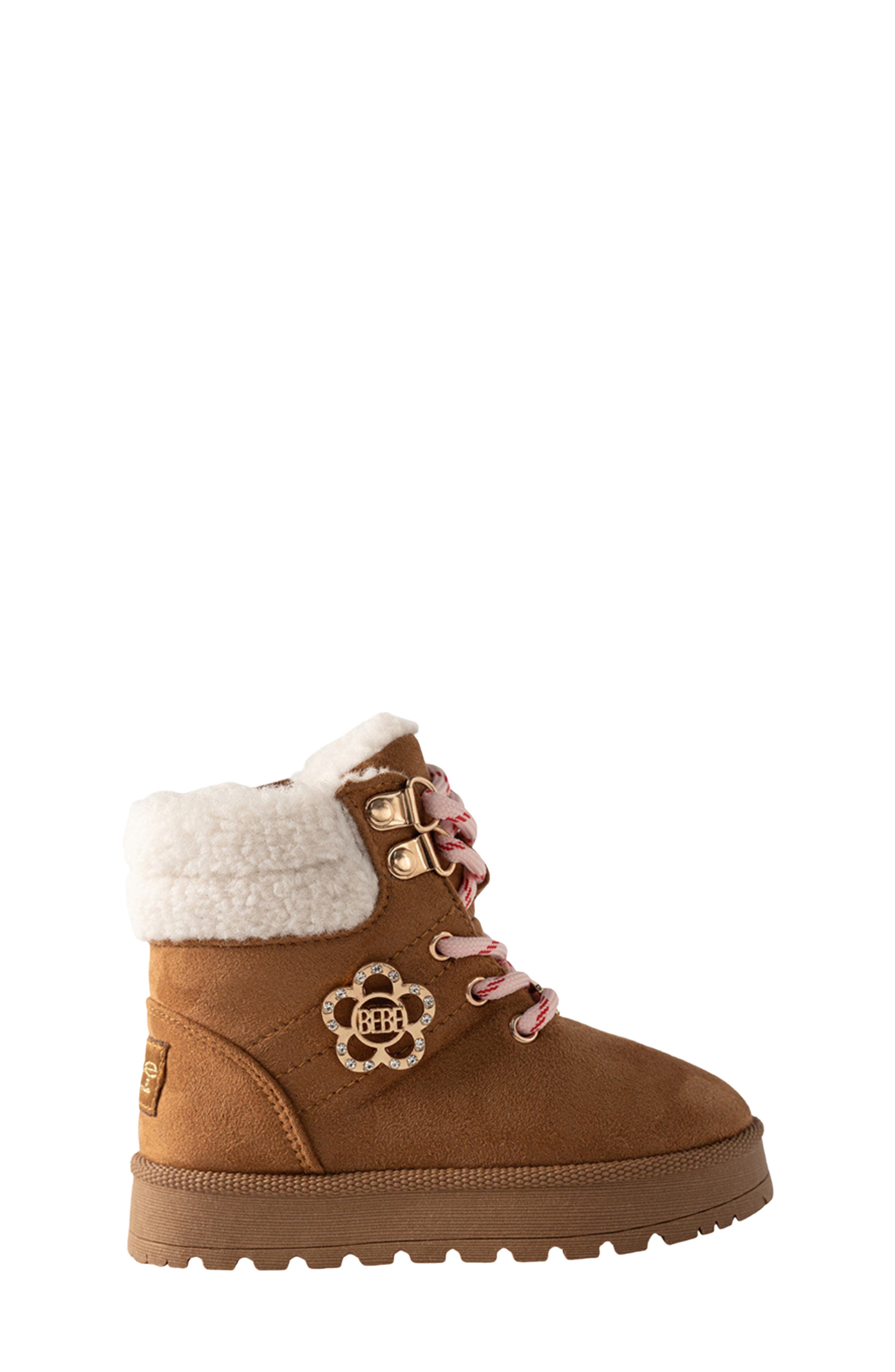 Kids' Faux Fur Hybrid Boot, Alternate, color, COGNAC