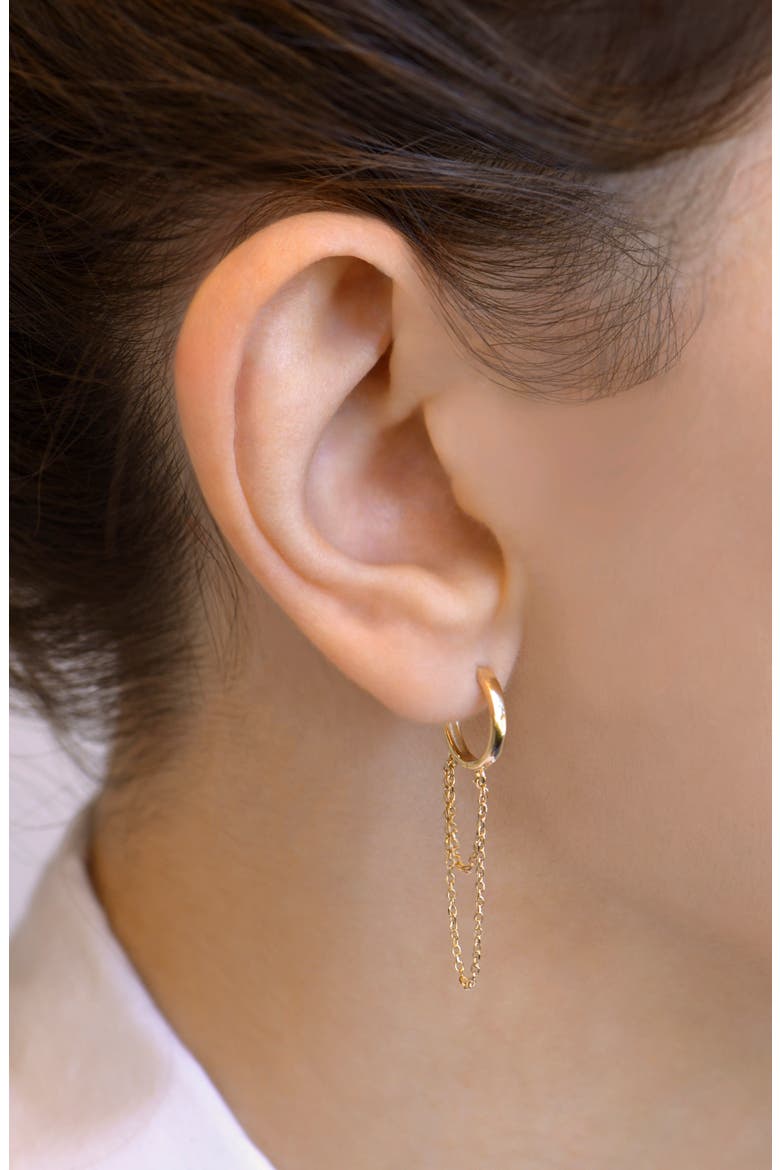 Classique Mini Chain Single Drop Earring, Alternate, color, YELLOW GOLD