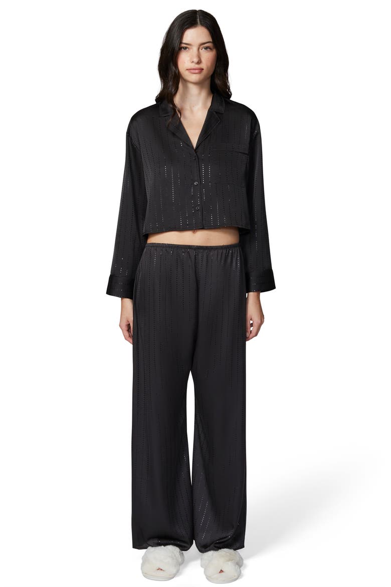 Shine Satin Pants, Alternate, color, BLACK