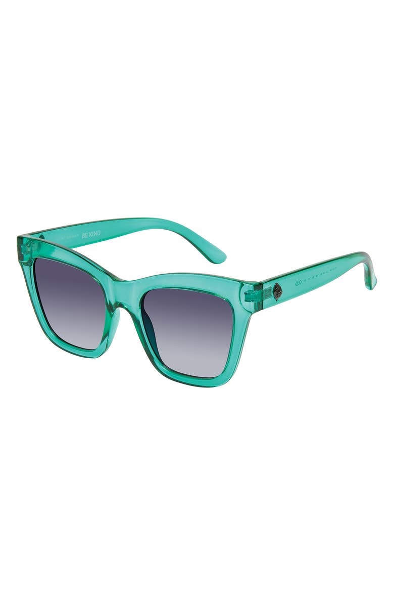 Kurt Geiger London 53mm Cat Eye Sunglasses, Alternate, color, Crystal Green/ Smoke Gradient