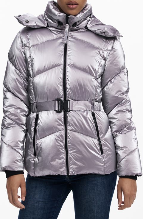 Quilted Puffer Coat with Removable Hood