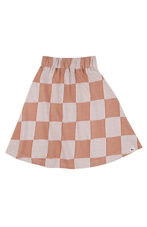 Organic Cotton Bold Check Print Skirt (Toddler, Little Kids, Big Kids)