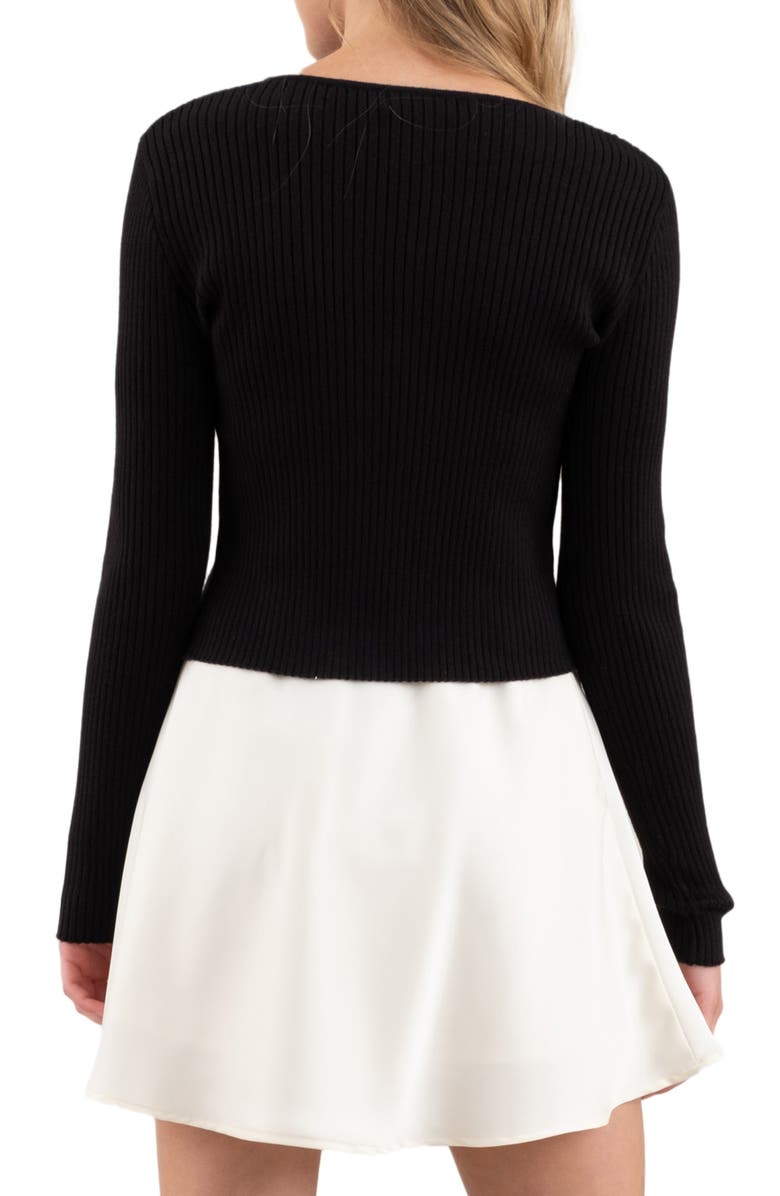 Blu Pepper Bow Embellished Pullover Sweater, Alternate, color,