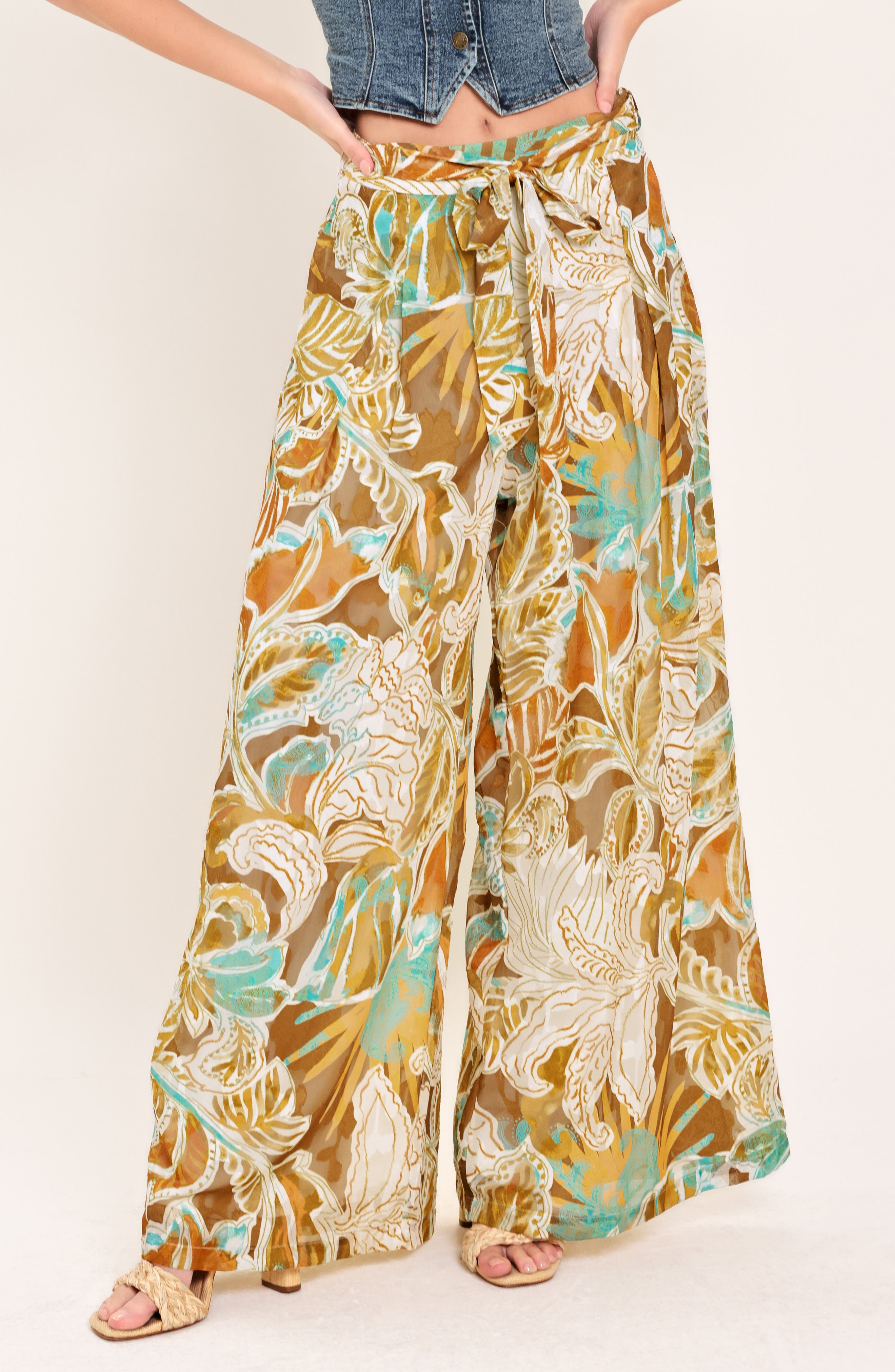 Print Wide Leg Pants