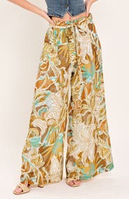 FLYING TOMATO Print Wide Leg Pants