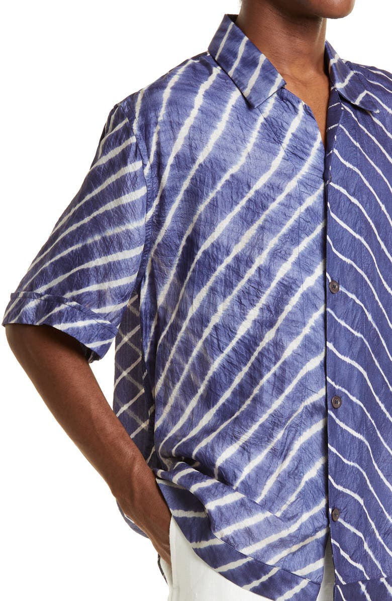 SMR Days Mens' Bakhoven Tie Dye Chevron Short Sleeve Button-Up Shirt, Alternate, color,