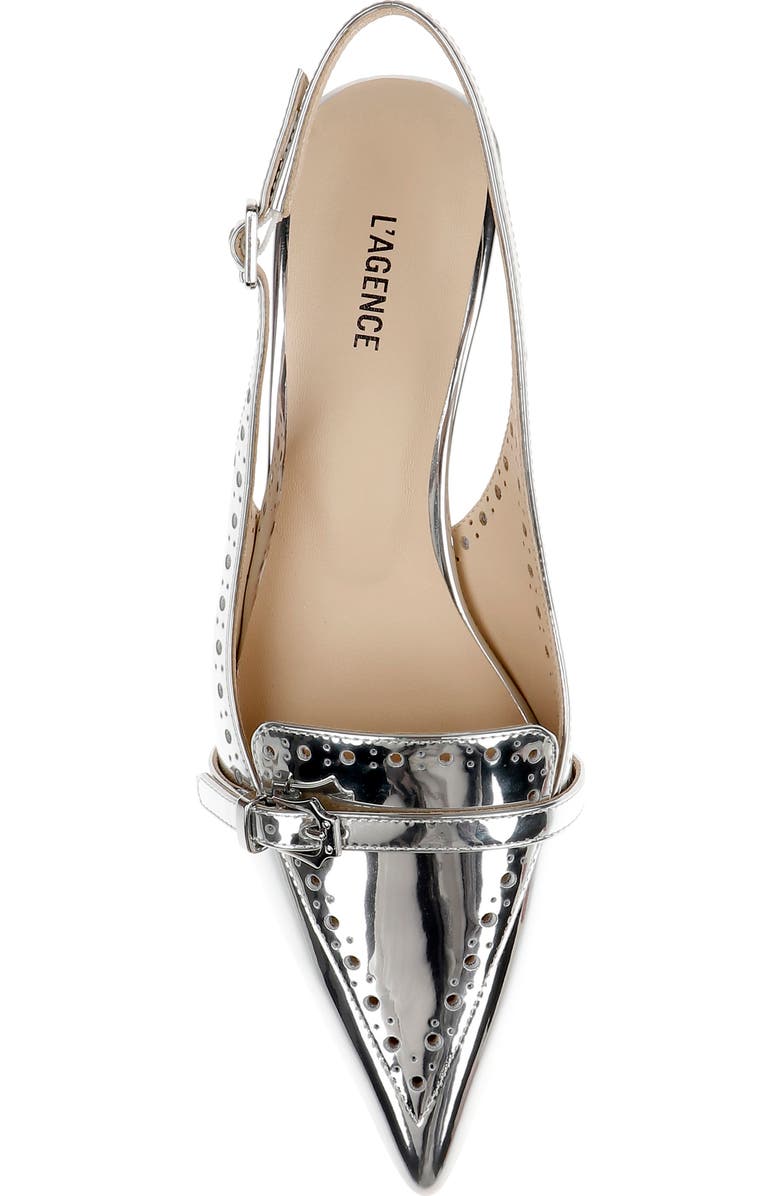 L'AGENCE Lourdes Slingback Pointed Toe Kitten Heel Pump, Alternate, color,