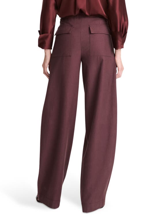 Vince Mid-rise Wool Utility Pants In Cherry Night