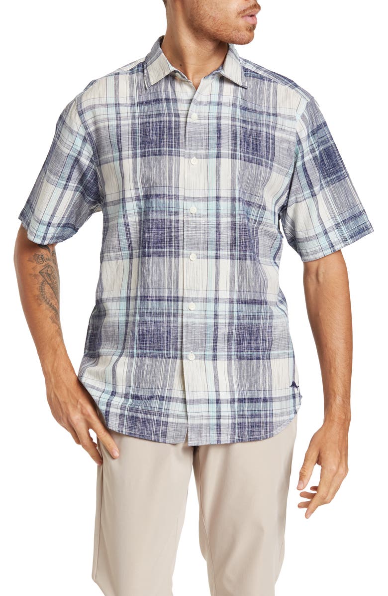 Tommy Bahama Paradise Plaid Short Sleeve Button-Up Shirt, Main, color,