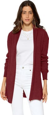 Monticelli Cashmere Long Open Front Pure Cashmere Cardigan