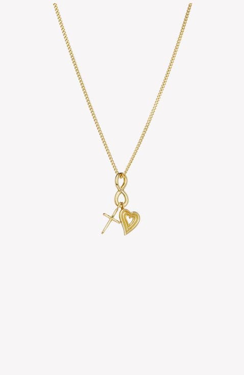 Faith, Hope, & Love Charm Pendant Necklace