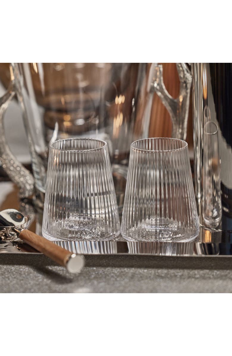 Zodax Benin Taper Up of 4 Stemless Wine Glasses, Alternate, color, Clear