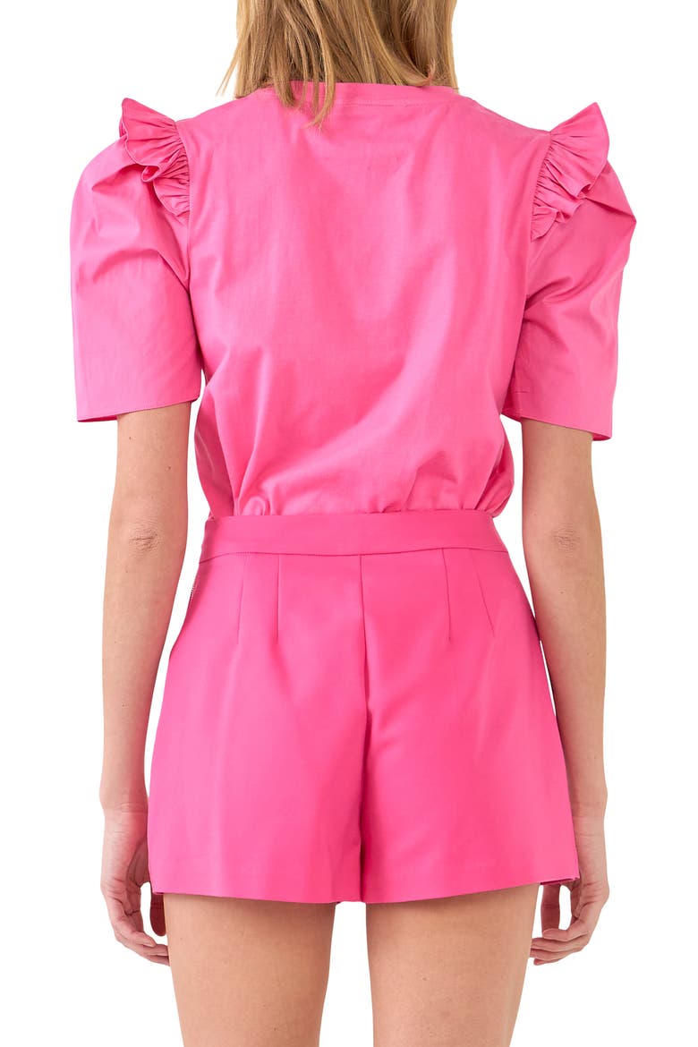 Mini Ruffle Puff Sleeve T-Shirt, Alternate, color, HOT PINK