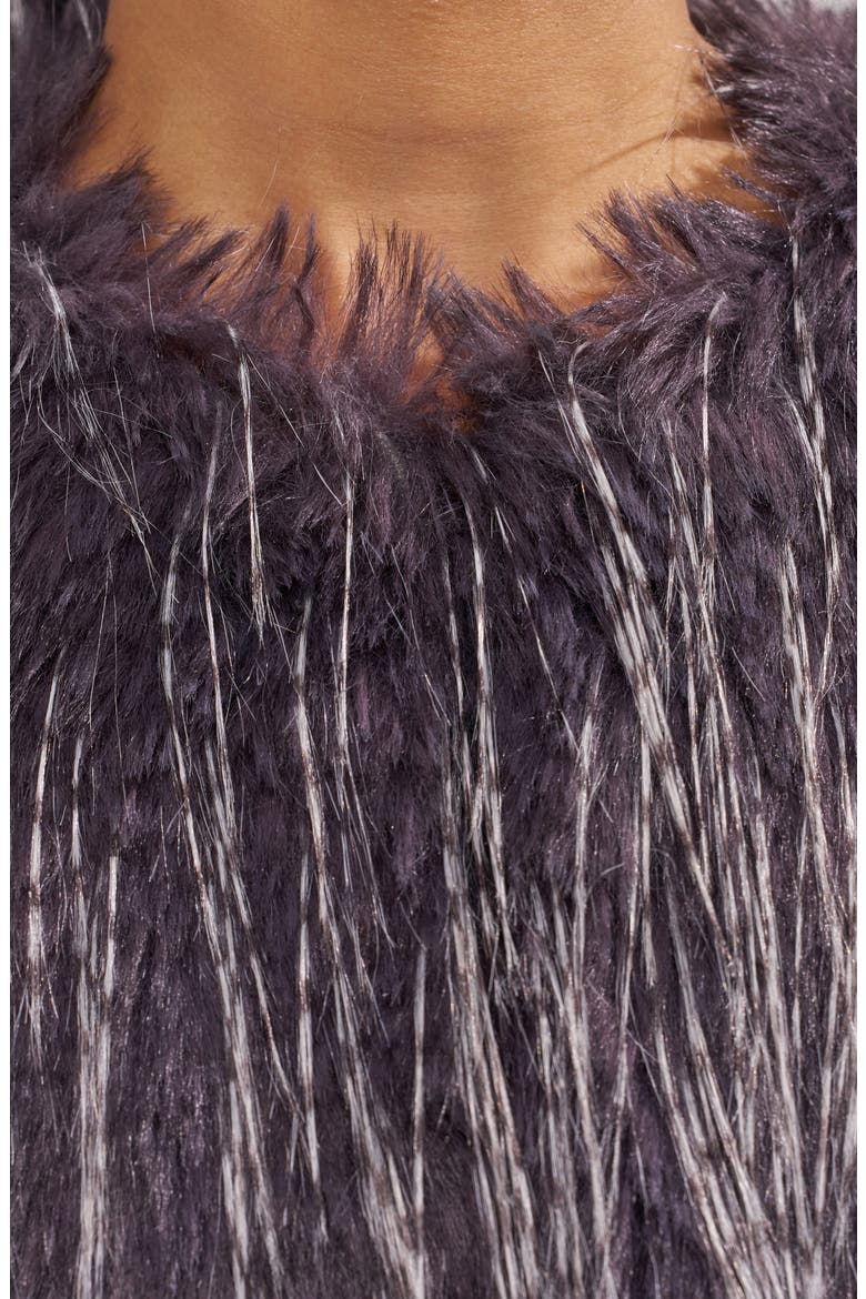 Vetra Faux Fur Jacket, Alternate, color, EGGPLANT