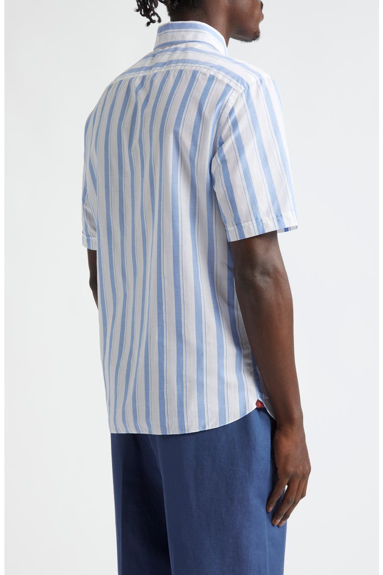 Stripe Short Sleeve Button-Up Shirt, Alternate, color, WHITE/ BLUE