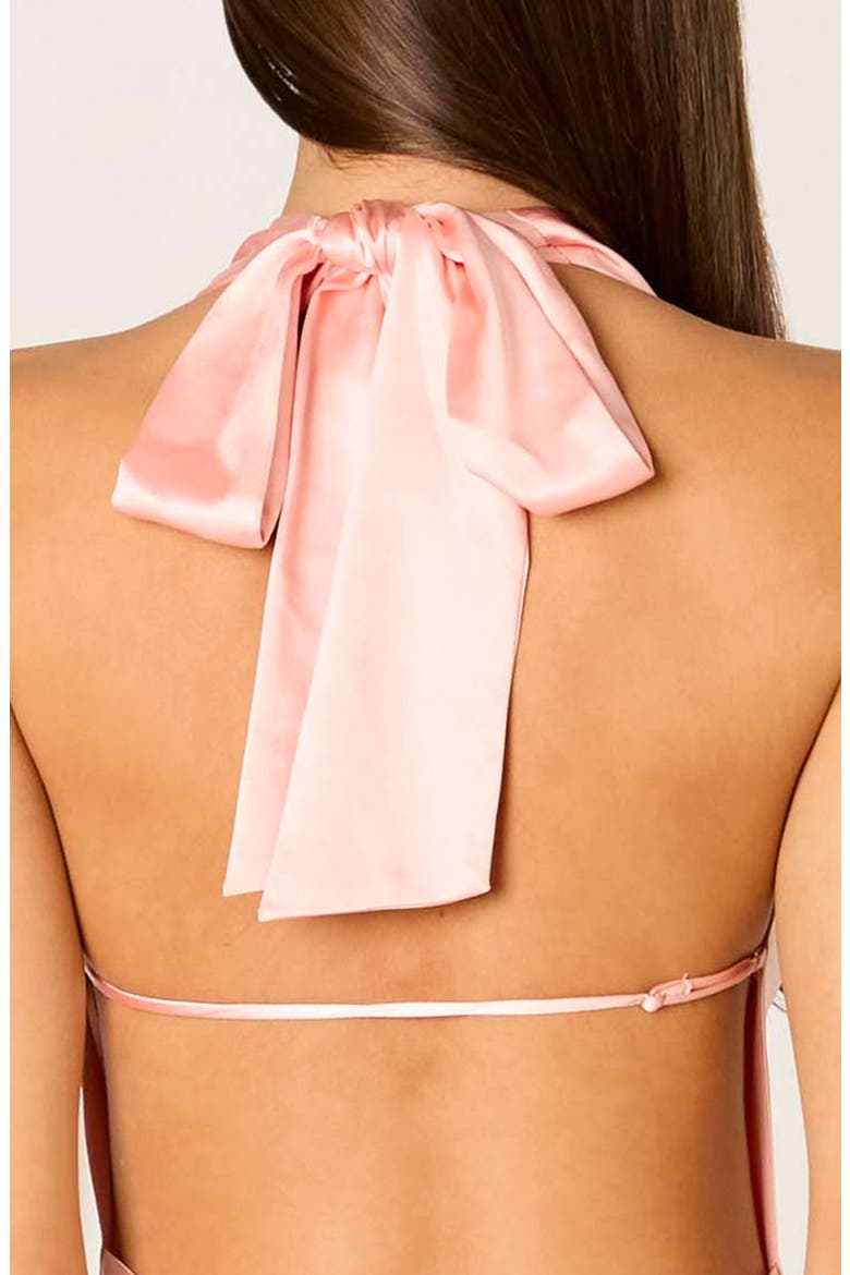 Rosalia Cowl Halter Neck Mini Cocktail Dress, Alternate, color, SORBET