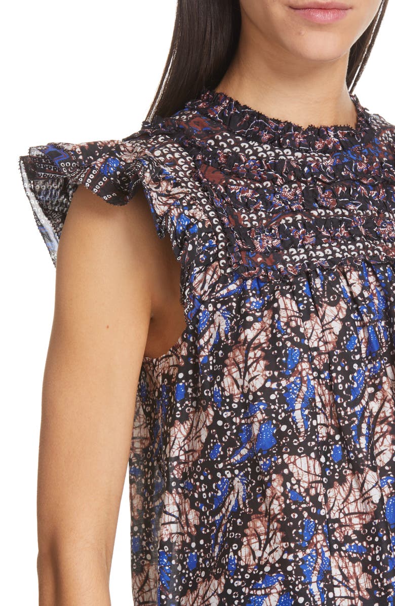 Ulla Johnson Nuru Ruffle Trim Top, Alternate, color,