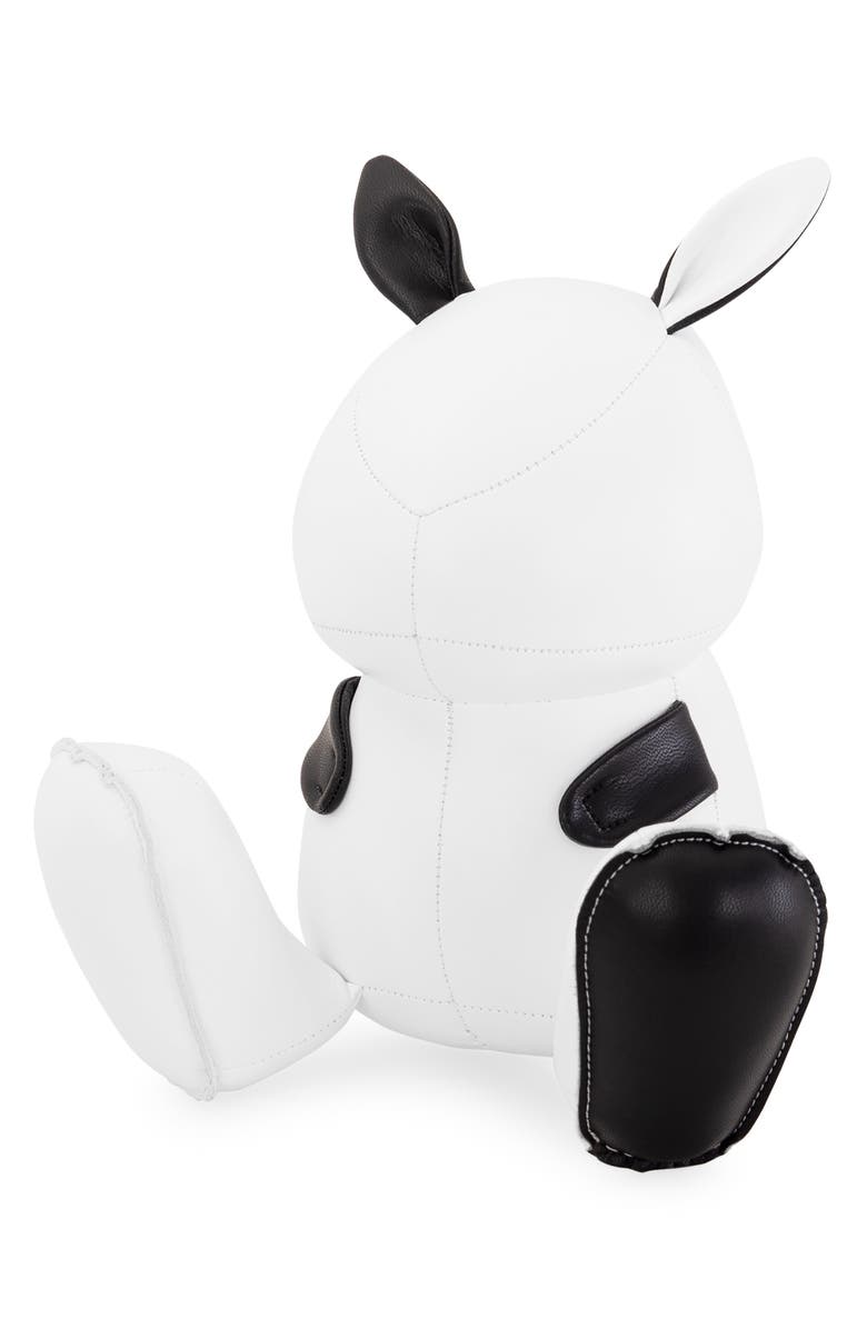 Zuny Rabbit Dafi Faux Leather Bookend, Main, color, White Black