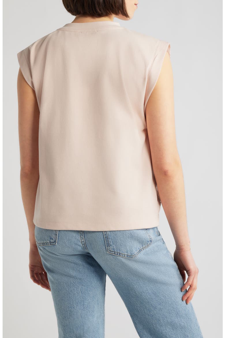 Mixed Media Crinkle Jacquard Top, Alternate, color, ANGEL PINK