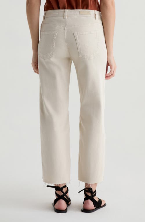 Ag Saige High Rise Cropped Wide Leg Jeans In Opal Stone In White