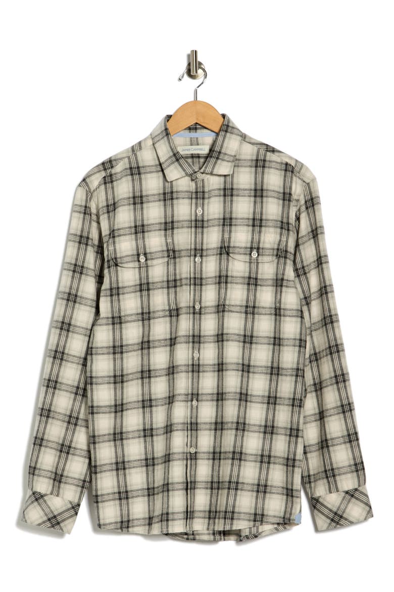 Buenavis Plaid Button-Up Shirt, Alternate, color, WHITE/ BLACK