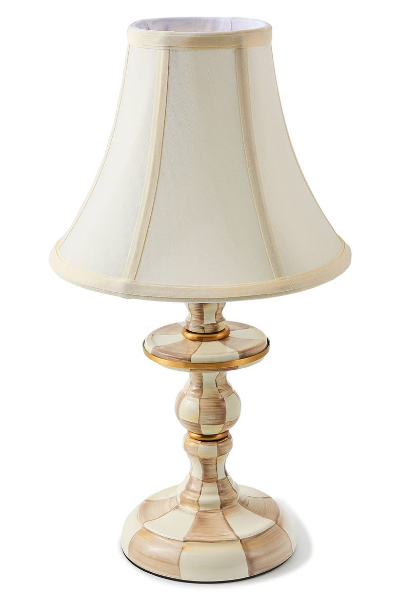 Courtly Check Candlestick Lamp, Main, color, BEIGE/WHITE