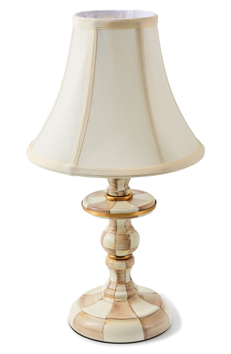 MACKENZIE CHILDS Courtly Check Candlestick Lamp, Main, color, Beige/White