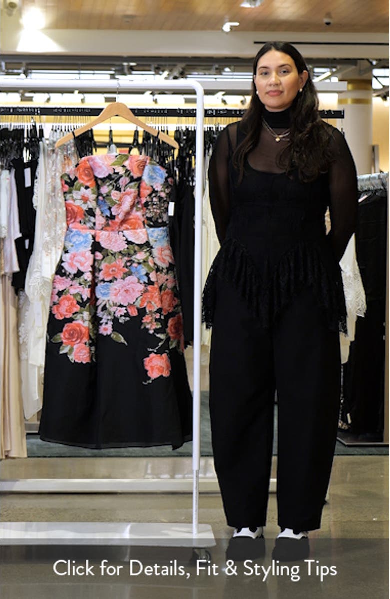 Pleated Strapless Jacquard Cocktail Dress, sales video thumbnail