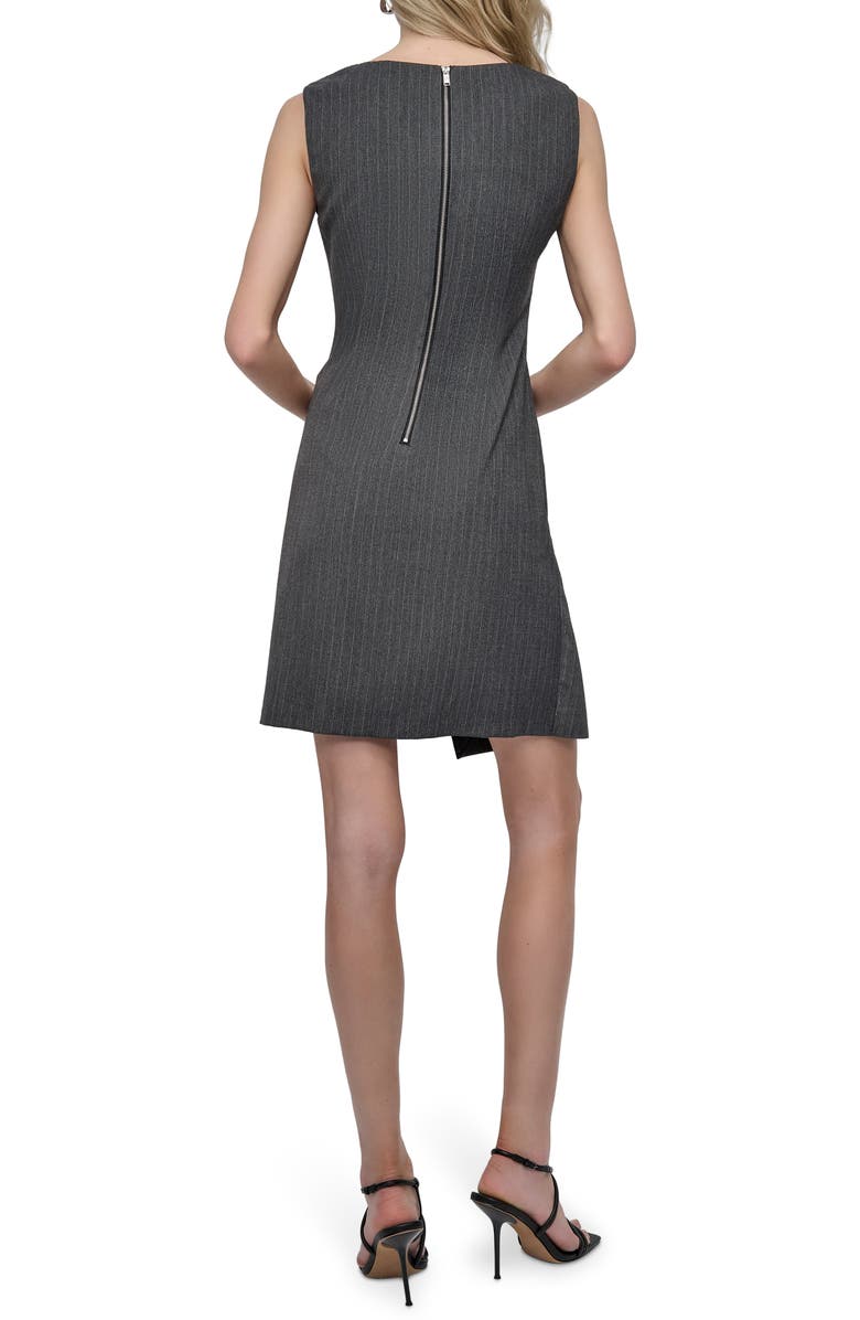 DKNY Faux Wrap Dress, Alternate, color, Heather Grey/ Ivory