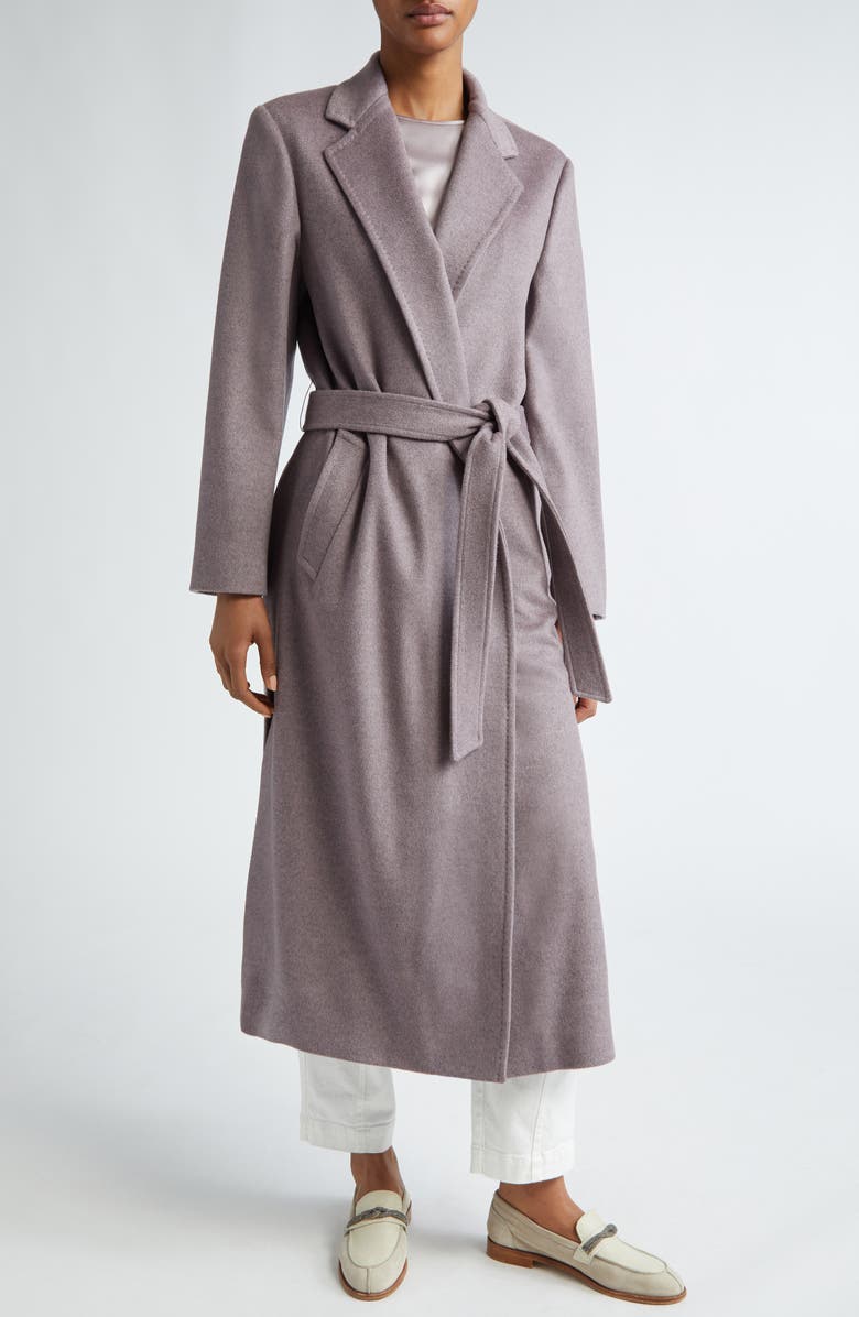 Eleventy Virgin Wool Felt Belted Coat, Main, color, 