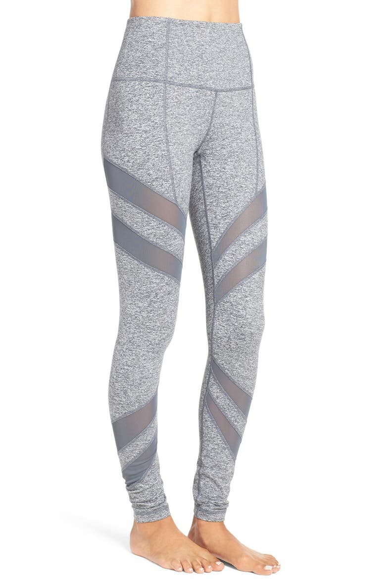 'Splice it Up' High Waist Leggings, Alternate, color, GREY GRAPHITE MELANGE