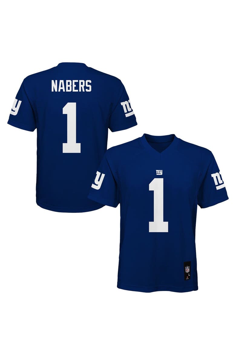 Preschool Outerstuff Malik Nabers Royal New York Giants Replica Player Jersey, Main, color, Royal