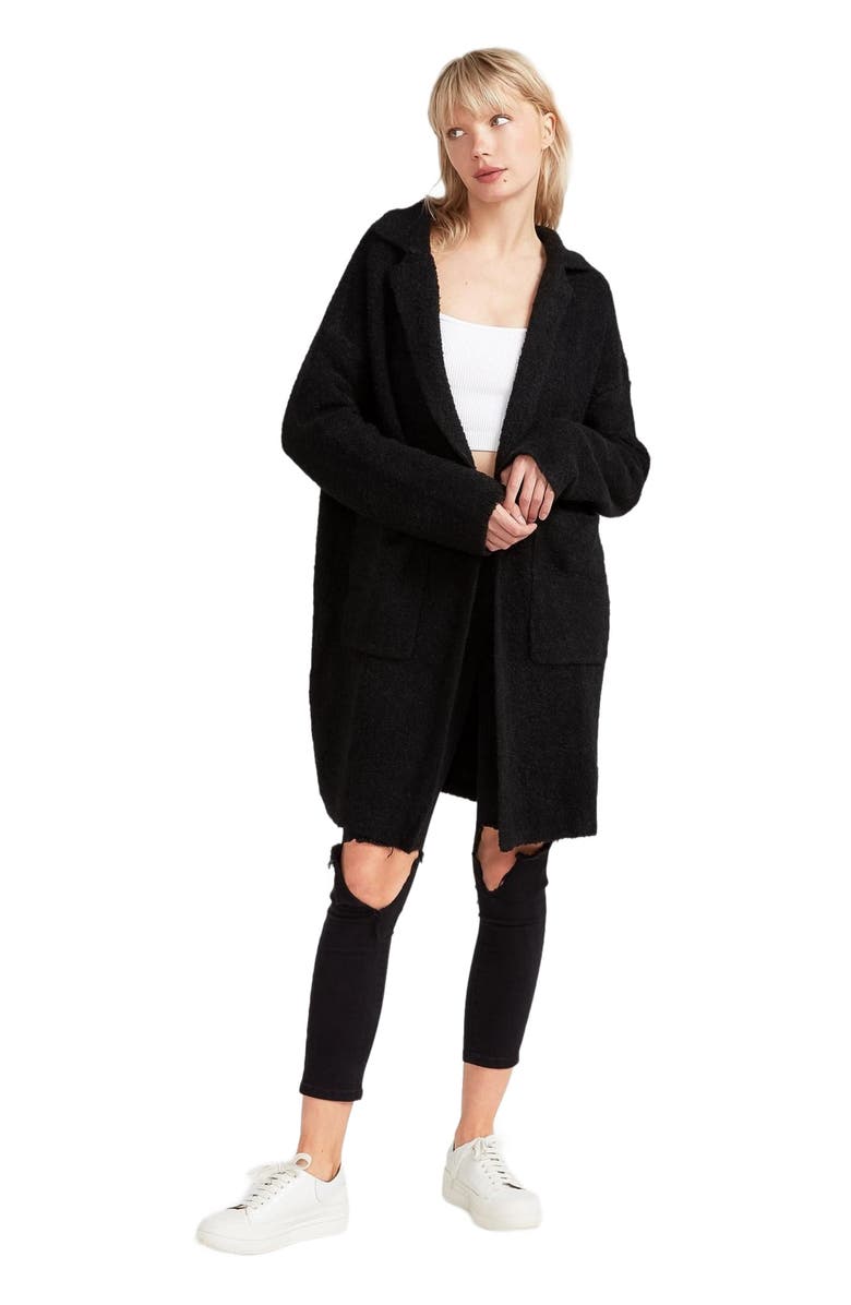 Belle & Bloom Days Go By Sustainable Blazer Cardigan, Alternate, color, Black