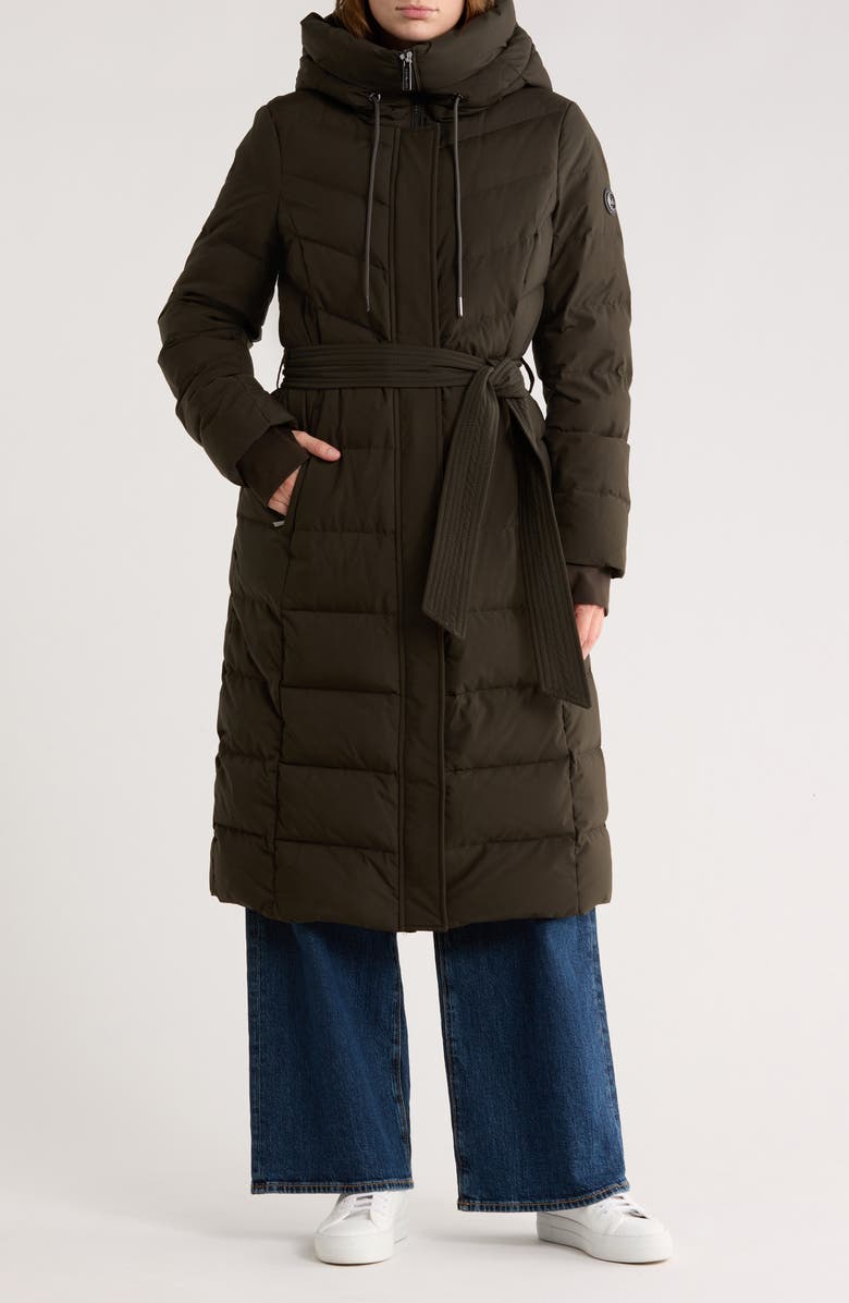 Michael Kors Missy Dogwalker Down Puffer Coat, Main, color, Dark Olive