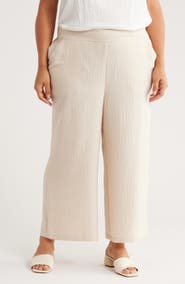 MAX STUDIO Textured Wide Leg Crop Pants