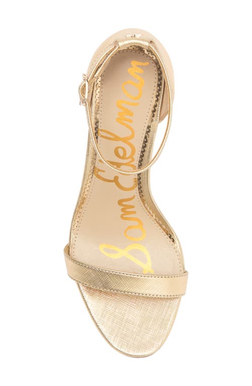 Sam Edelman Patti Ankle Strap Sandal In Gold Quartz