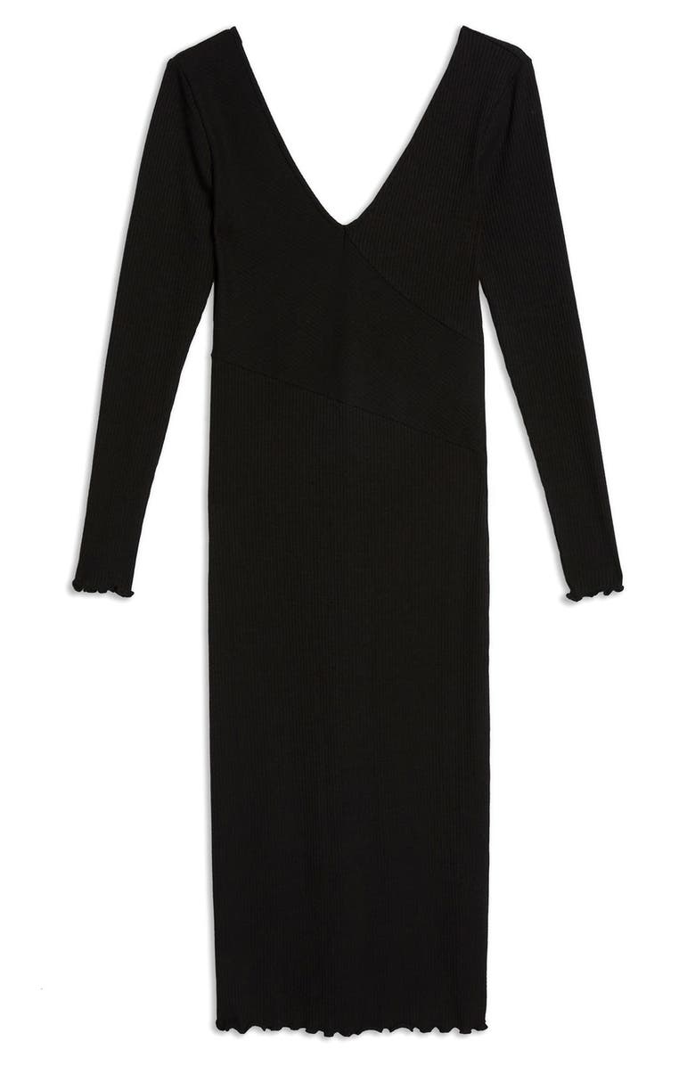 Topshop Ribbed Body-Con Midi Dress, Alternate, color,