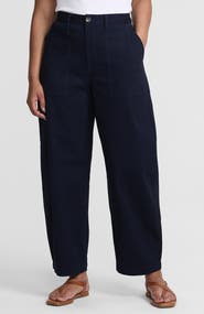 Lands' End High Rise Barrel Leg Chino Pants