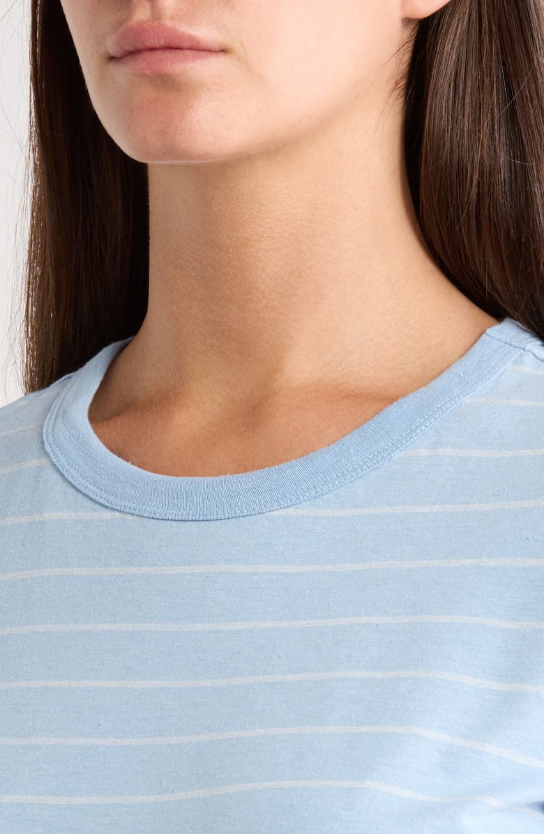 Marine Layer Tried & True Stripe Crewneck T-Shirt, Alternate, color, Soft Chambray Stripe