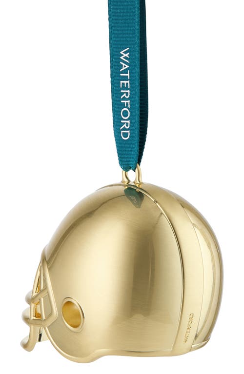 Waterford Footballl Helmet Ornament In Gold