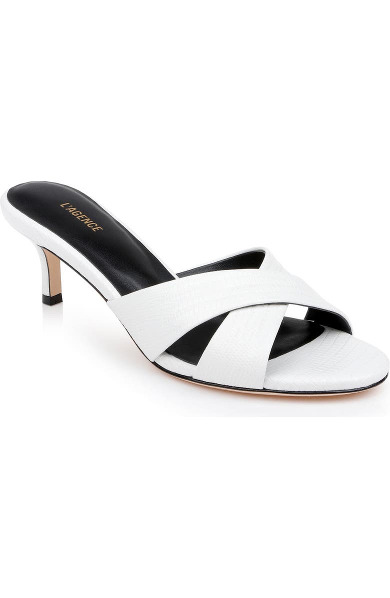 L'AGENCE Aveline Slide Sandal, Main, color, Ivory Lizard