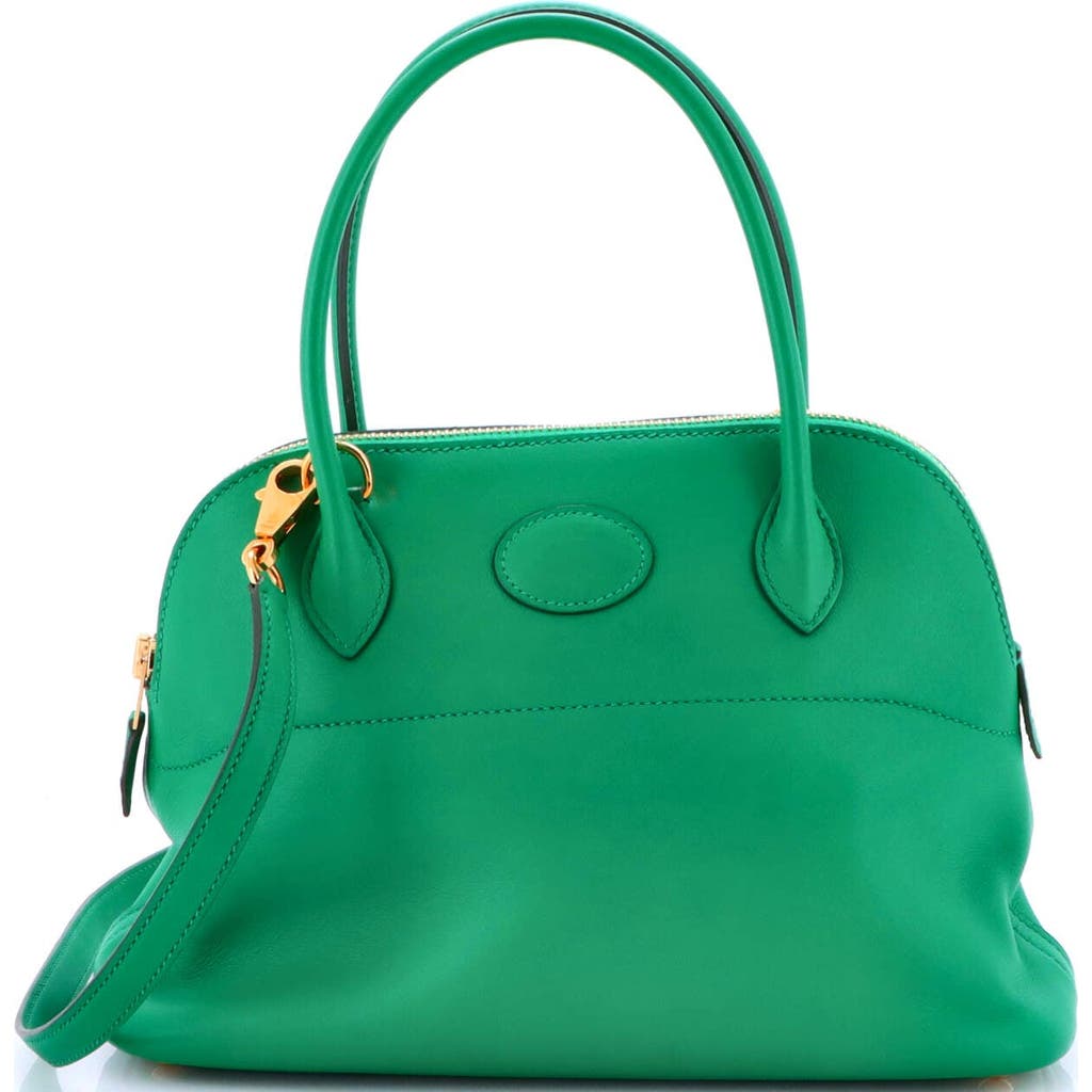 Pre-owned Hermes Hermes Bolide Bag Swift 27 In Green