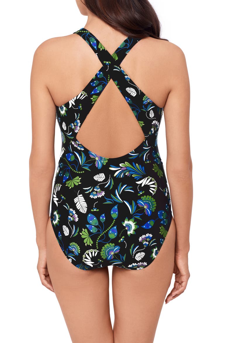 Taj Mahal Diana One-Piece Swimsuit, Alternate, color, BLACK MULTI
