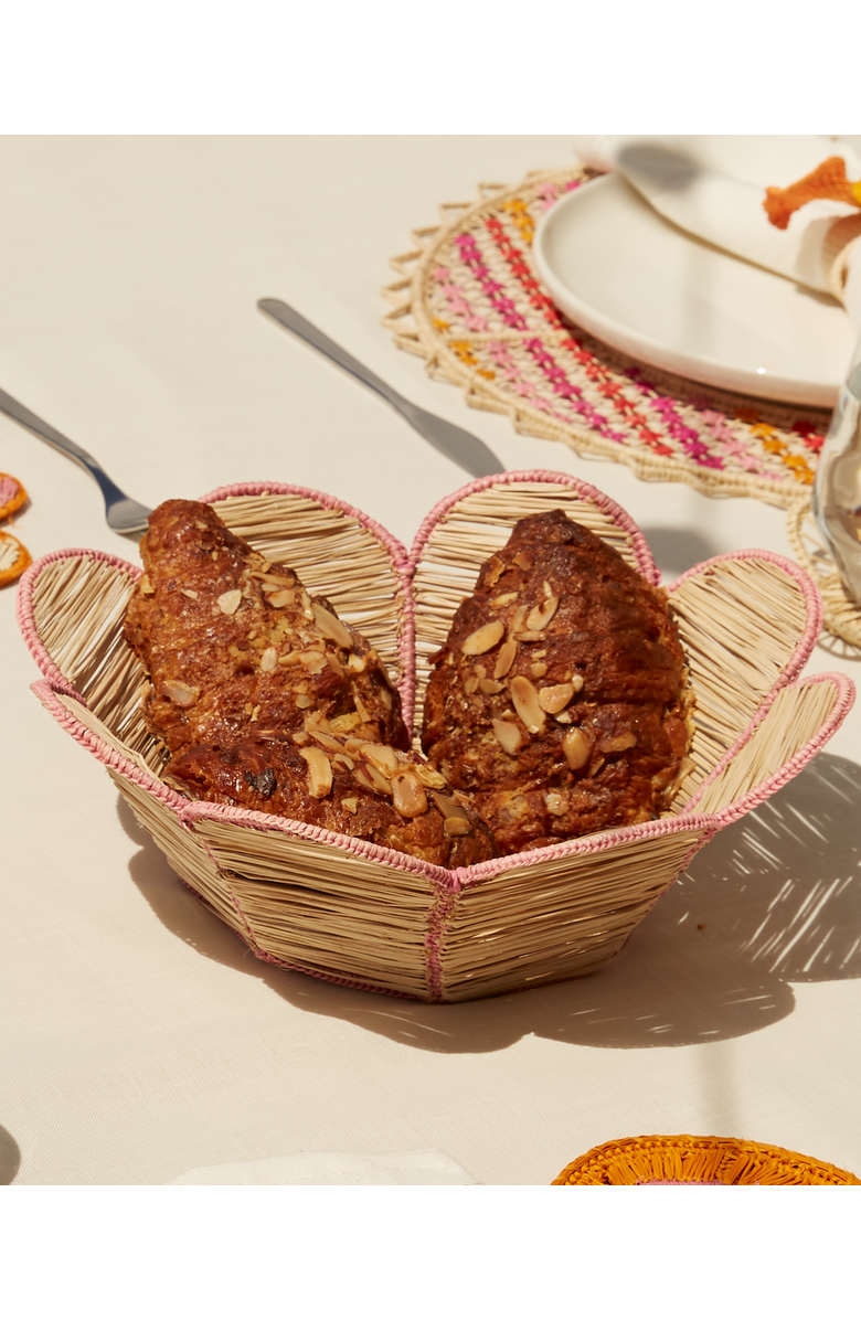 Coro Cora Flower Bread Baske, Alternate, color, Pink Trim