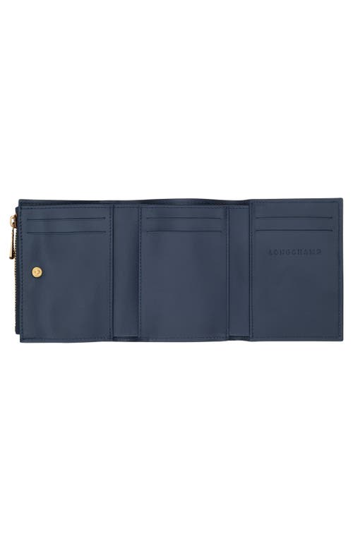 Longchamp Logo-embossed Compact Wallet In Blue