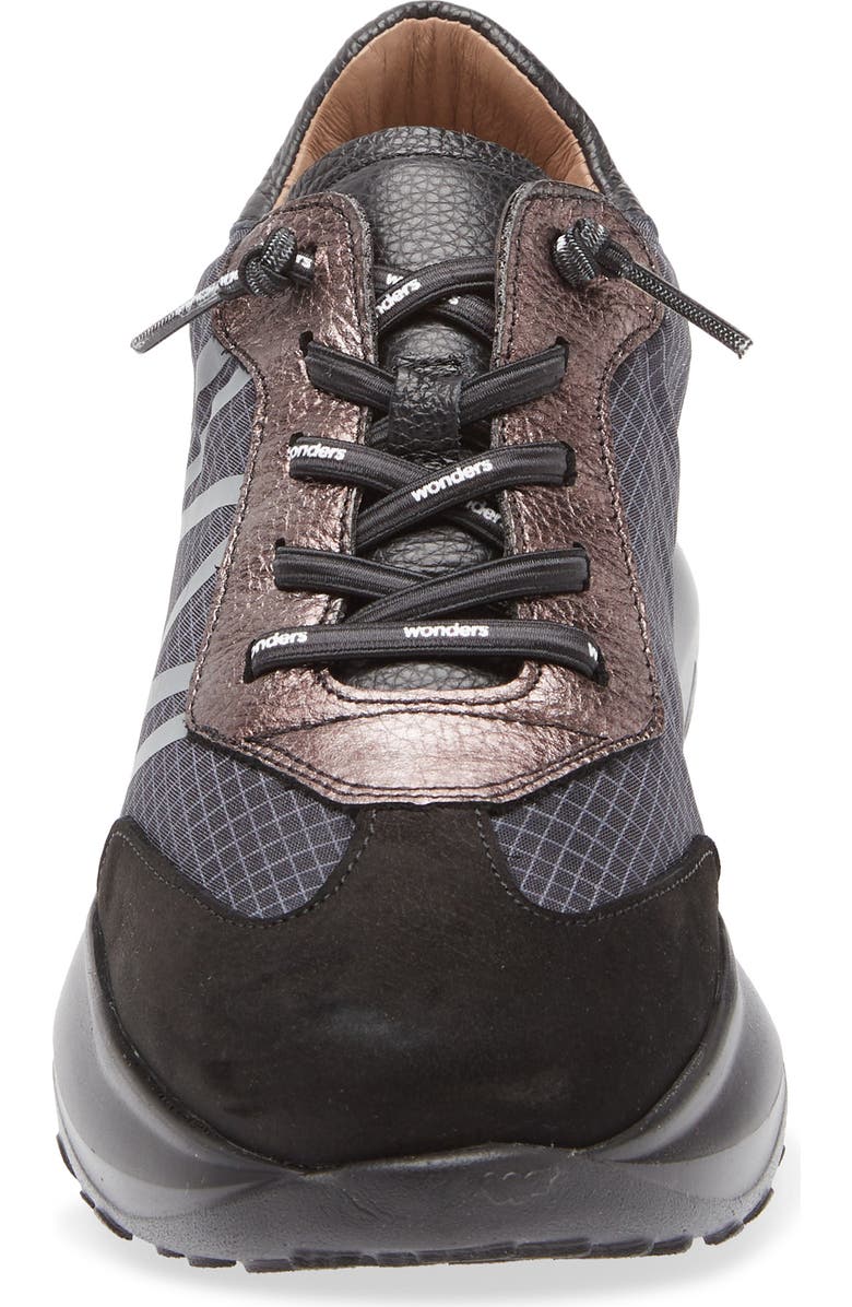 Wonders A-4001 Platform Sneaker, Alternate, color, Nbk Black/ Grid.black/ E.plomo