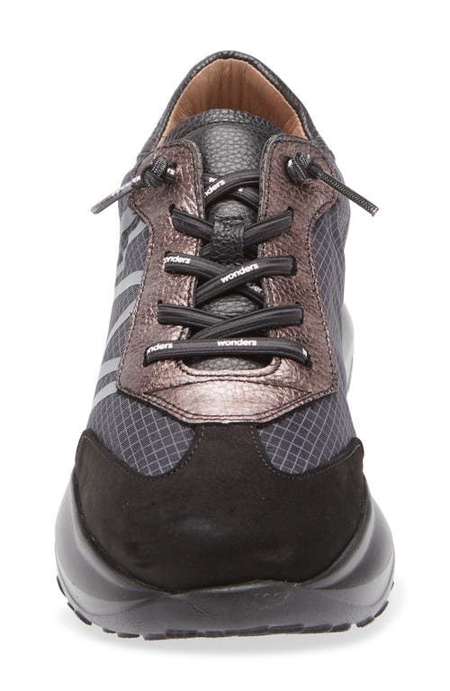 Wonders A-4001 Platform Sneaker In Black