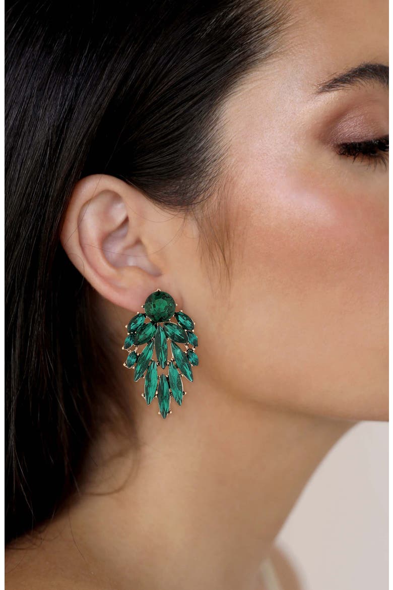 Crystal Chandelier Earrings, Alternate, color, GREEN