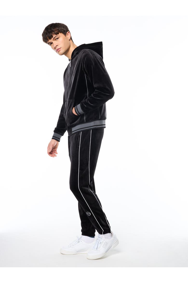 Viaggioa Reversible Velour Track Jacket, Alternate, color, BLACK BEAUTY